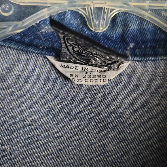 Vtg Electric Cowgirl Collection Women's Denim Jacket With Fringe & Beads Sz L - Picture 5 of 6